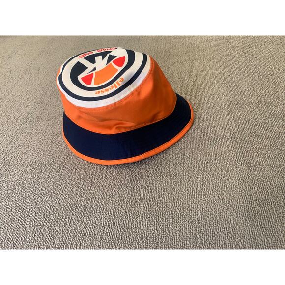 MICHAEL KORS Women‎ One Size Orange Navy Logo Bucket Hat - Picture 4 of 10